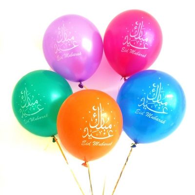 Luftballons "Eid Mubarak" (Multi, 5 Stk)