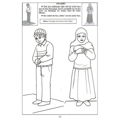 Malbuch über Teilwaschung, Gebet und heilige Nächte im Islam