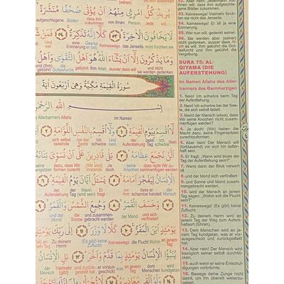Koran / Al-Quran mit farbkodierter Wort zu Wort Übersetzung