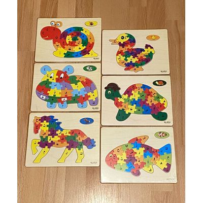 Puzzle arabisches Alphabet Tiere (Holz)
