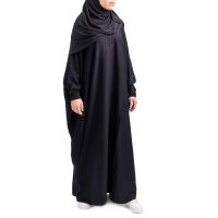 Bahraini Abaya Oversize - Lycra  (Schwarz)