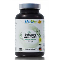 HerbBio - Bio Schwarzkümmelöl 500mg Vegan 190...